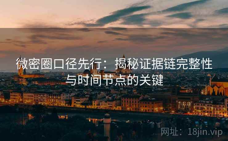 微密圈口径先行：揭秘证据链完整性与时间节点的关键