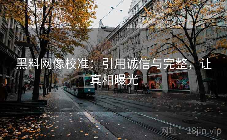 黑料网像校准：引用诚信与完整，让真相曝光
